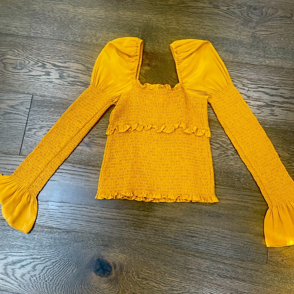 Cinq A Sept Ellis Smocked Top (worn once) no tags. FREE SHIPPING!!